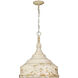 Keating 3 Light 17 inch Antique Ivory Pendant Ceiling Light